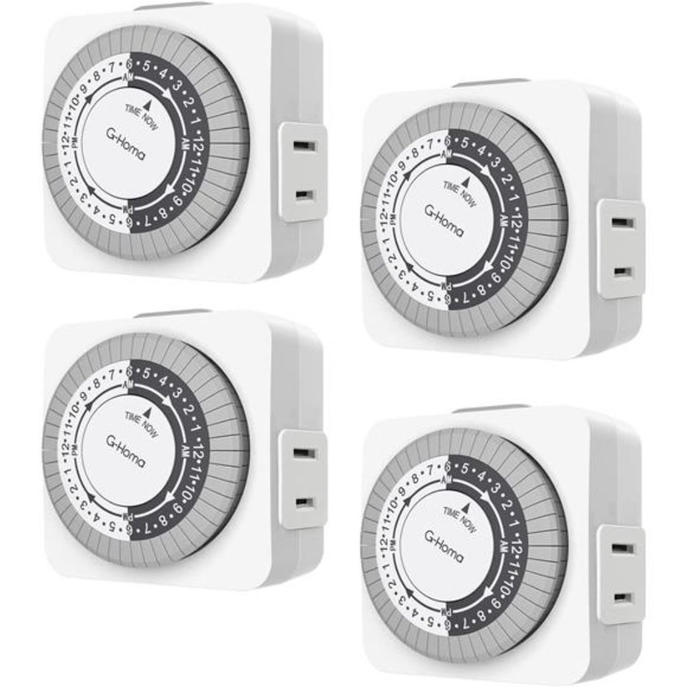 4 Packs,24 Hour Indoor Plug-in Mechanical Timer 2 Prong
